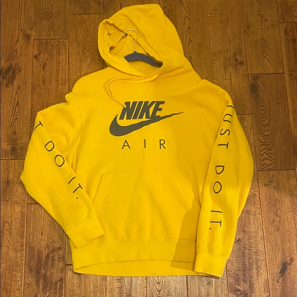 Nike Men's Bright Yellow Hoodie Sz L